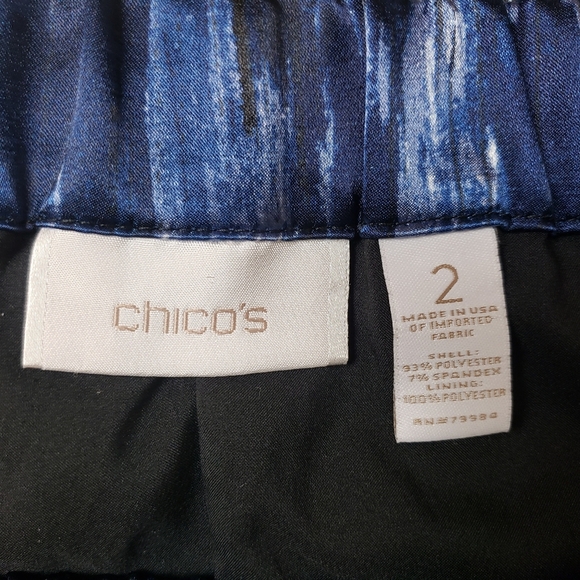 CHICO'S Silky Multicolored Skirt Size 2 - Picture 2 of 7